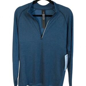 lululemon athletica Men's Textured Blue Zip-Up Sweater